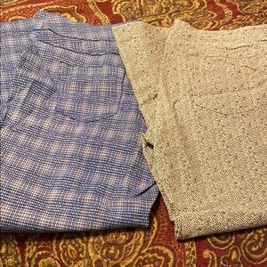 Elegant Blue and Beige Women's Skinny Pants